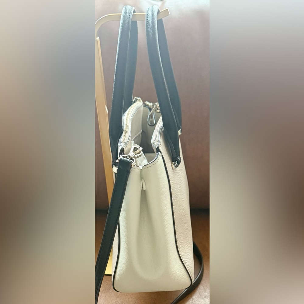 Kate Spade Sydney Double Zip Leather Satchel Crossbody Tusk Multi Medium EUC - Picture 5 of 9